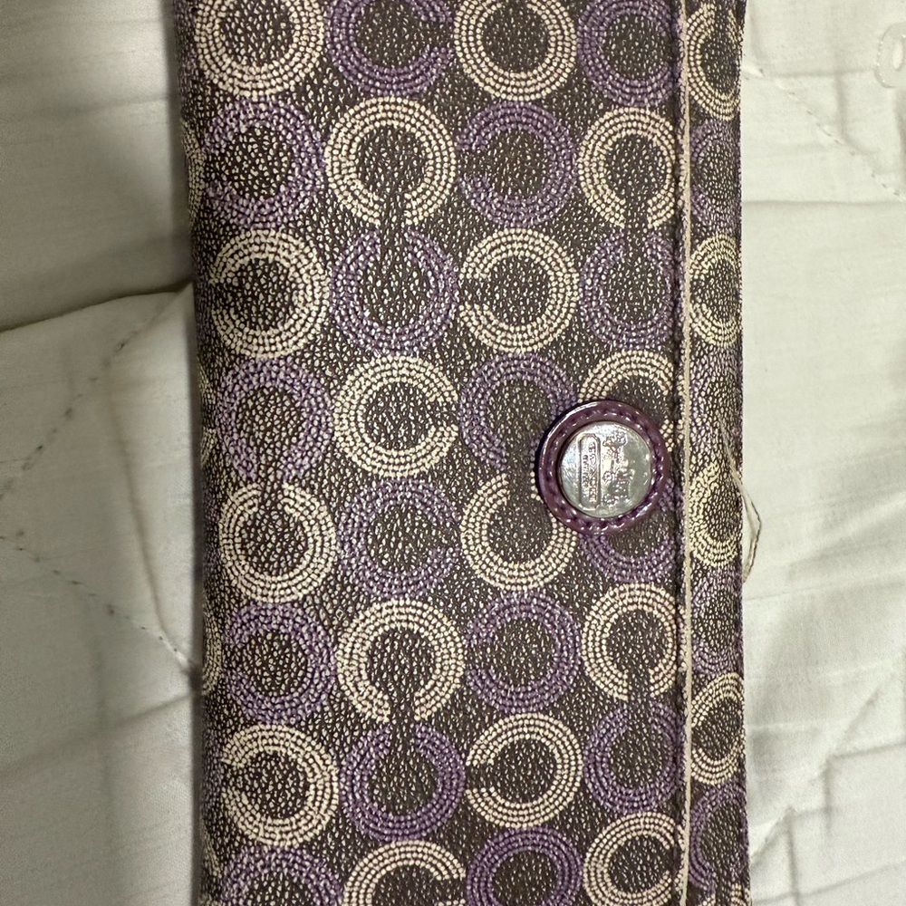 Coach Purple and Cream Wallet